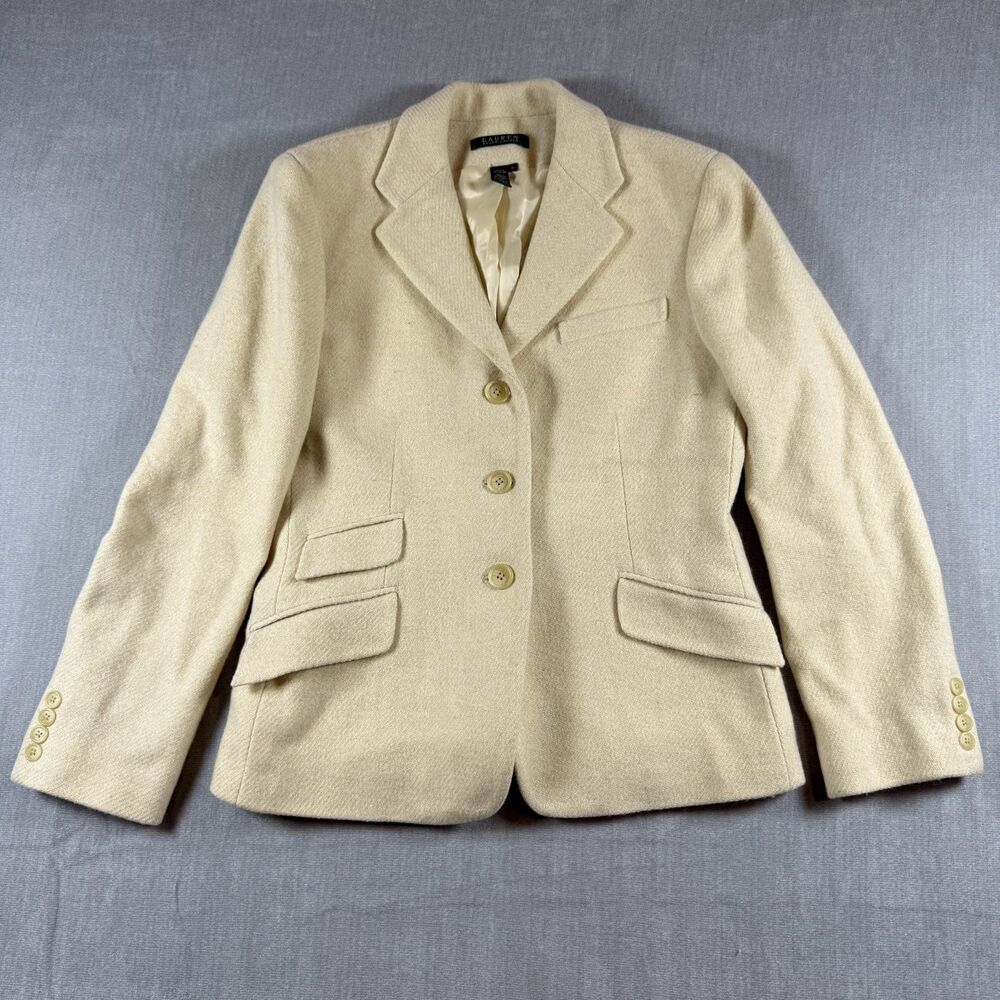 Lauren Ralph Lauren Wool Blend Blazer Jacket size 10 Light Academia Equestrian